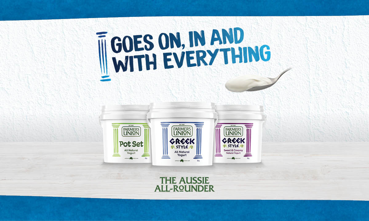 Introducing the new Farmers Union Greek Style Yogurt in large, convenient 10kg tubs