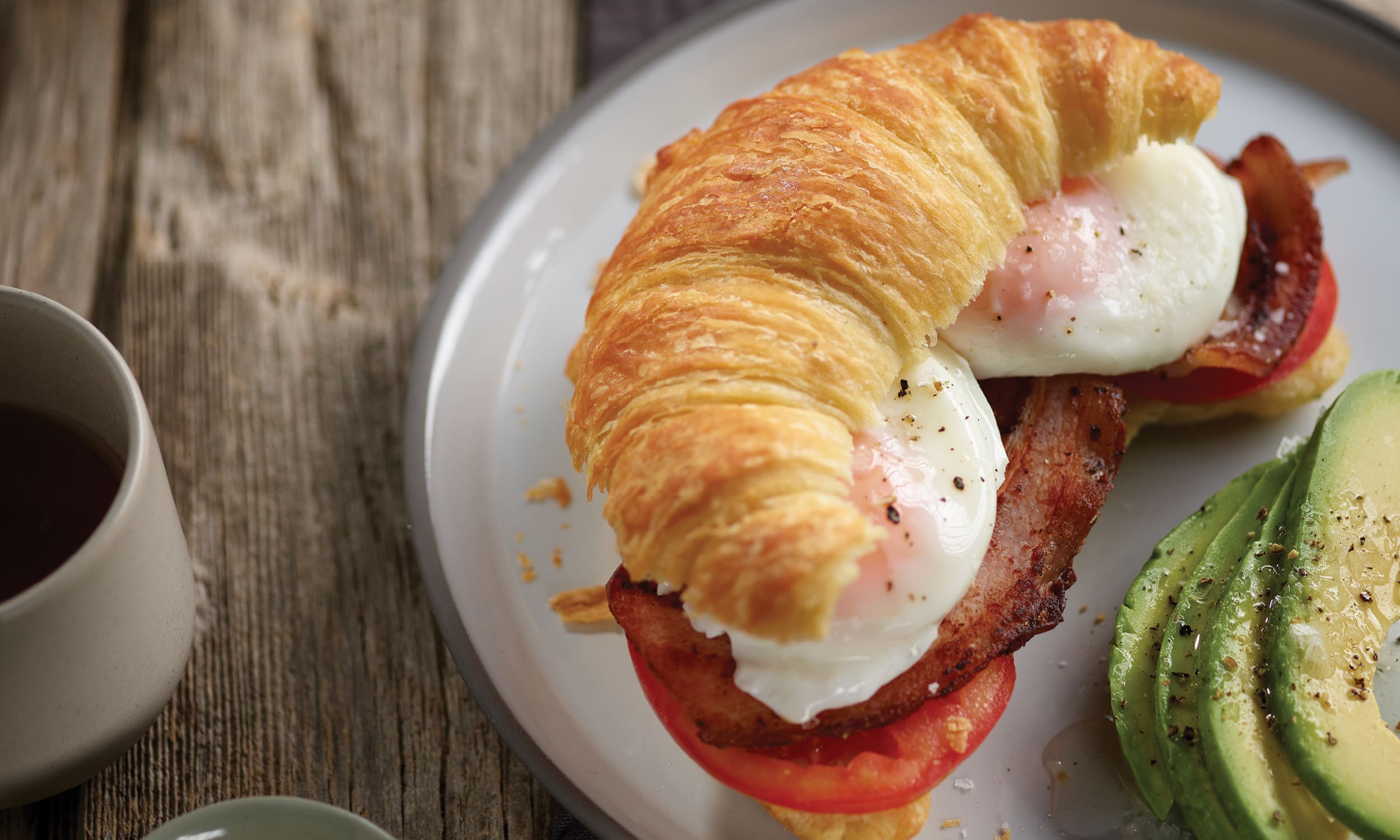 Bacon, Egg, Tomato & Avocado Croissant