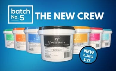 Introducing batch No.5’s New Crew…popular crowd pleasers now in a <strong>convenient 2.3kg pail! </strong> 